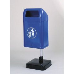 Vonkajší odpadkový kôš so spodným výsypom so zámkom bez stojky modrý