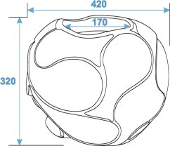 Bubble designový květináč 35cm, hnědý