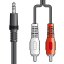 AV:link kábel Jack 3.5mm stereo samec - 2x RCA samec, 1.2 m