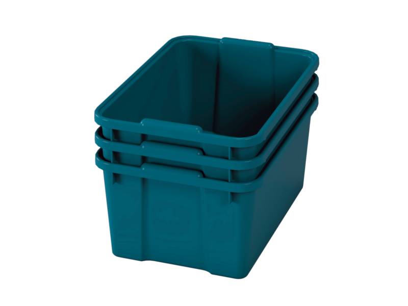 Vel’ké plastové boxy- OPTIMA-  Modrozelené (3 ks.)
