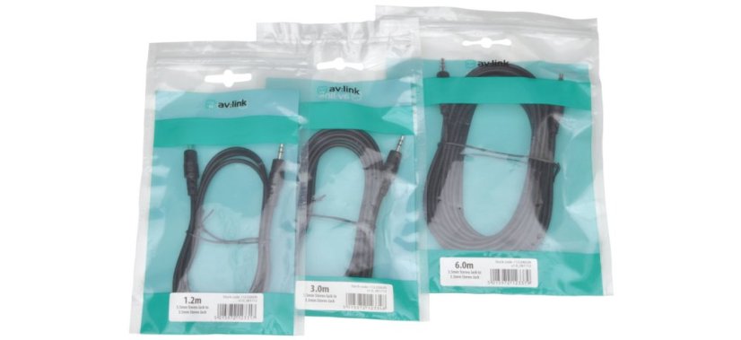 AV:link kabel 1x Jack 3.5mm stereo samec - 1x Jack 3.5mm stereo samec, 1.2m