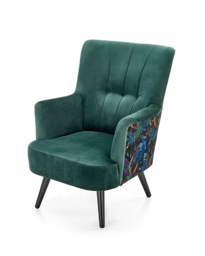 Armchair PAGONI (Dark green / Black)