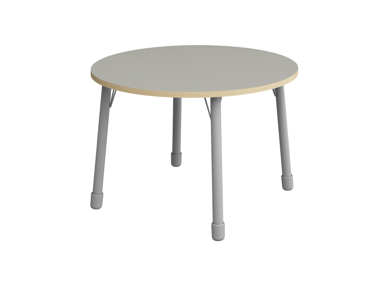 Výškovo nastaviteľný stôl kruh - Šedá - Rozmer: ø 100 cm, Veľkosť výškovo staviteľná: 1-3