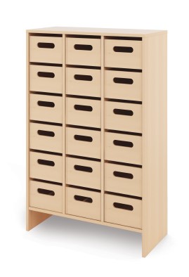 Skriňa XL + veľké drevené kontajnery - CLASSICAL - Farba: V barvě dekoru