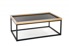 Konferenční stolek- VESPA- Přírodní deska/ Nohy: černá