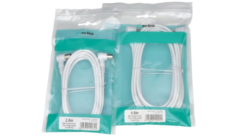 AV:link kabel koaxiální lomený 2x samec, 2m