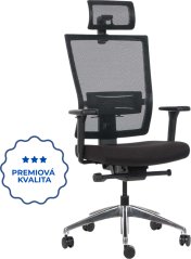 Ergonomická kancelářská židle WINDY černá, vysoké postavy