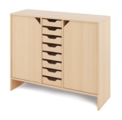 Cabinet L + small wooden containers and doors - CLASSICAL