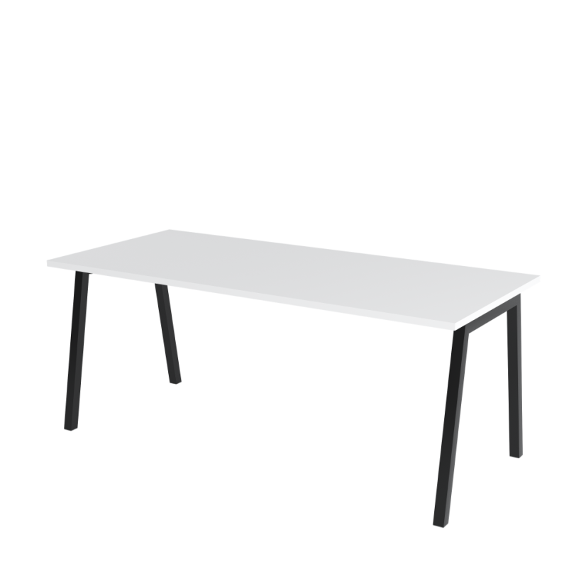 Office table with white top OFYS A (dimensions 70 x 140 cm) - Frame color: Black