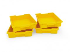 Plastove boxy malé - žltá - 4 ks