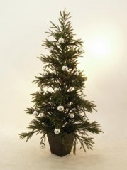 Vánoční dekorační ozdoby, 7 cm, stříbrné, 6 ks