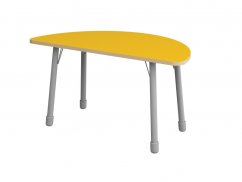 Výškově stavitelný stůl půlkruh - Žlutá