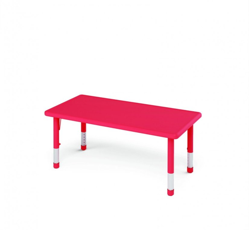 Detský výškovo nastaviteľný stôl OBDĹŽNIK - Farba: Červená