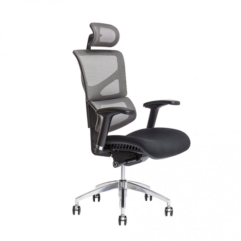 Kancelářská židle s podhlavníkem MEROPE SP (více barev) - Barva: Šedá