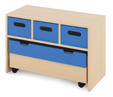 Skříň S + velké kartonové kontejnery a truhla - CLASSICAL - Barva: Modrá