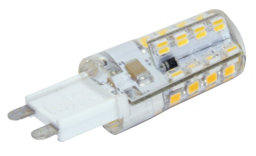 230V/2,5W G9 silikon, teplá bílá, 3000K, LED světelný zdroj