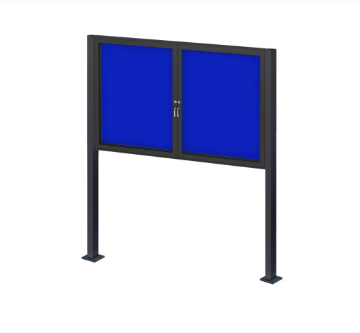 Dvojkrídlová vitrína na stojnách FAREBNÁ - Hloubka: 6 cm, Rozmer: V 100 × Š 195 cm (24x A4)