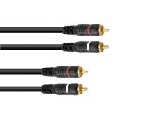 OMNITRONIC Stereo audio kábel s RCA konektormi RCA kábel 2x2 15m