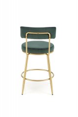 Barová židle- H115- Tmavě zelená/ Zlatá
