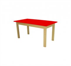 Dětský stůl BUK obdélník - přírodní + barevná deska