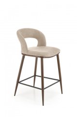 Barová židle- H114- Béžová / Ořech