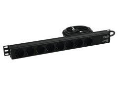 Predlžovací kábel R-19-8 1U, čierny