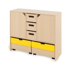 Cabinet L + large cardboard containers, doors and chests - CLASSICAL