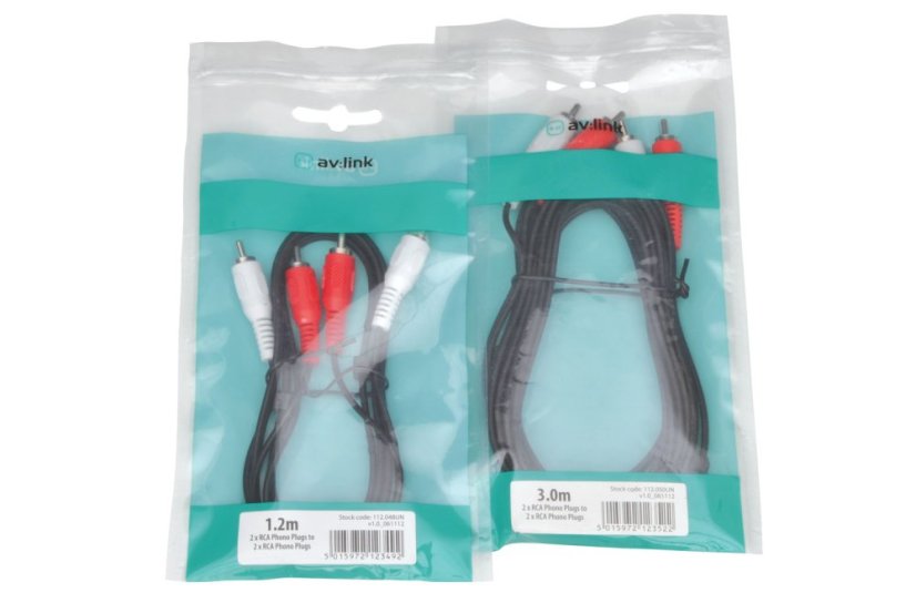 AV:link kabel 2x RCA samec - 2x RCA samec, 1.2m