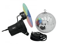 Eurolite sada zrkadlovej gule 20 cm s reflektorom