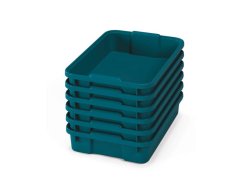 Malé plastové boxy - OPTIMA - Modrozelené (6 ks.)
