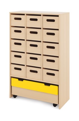 Skříň XL + velké dřevěné kontejnery a truhla - CLASSICAL - Barva: V barvě dekoru