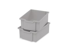 Plastove boxy veľké - šedá - 2 ks