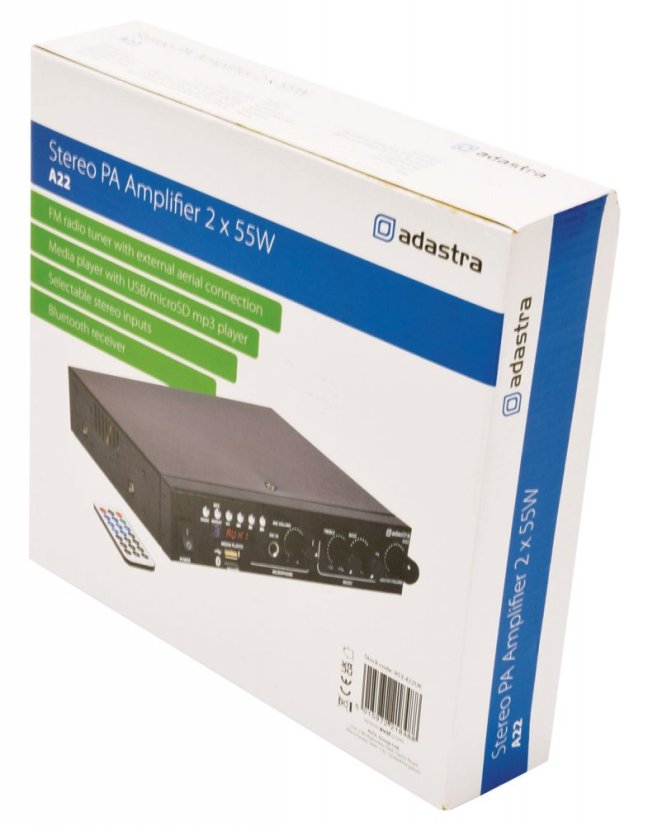 Adastra A22, stereo PA zesilovač MP3/BT/FM
