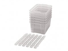 Velké plastové boxy s pojezdy- OPTIMA- Transparentní (6 ks.)
