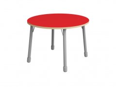 Výškovo nastaviteľný stôl kruh - Červená