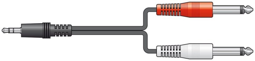 AV:link kábel Jack 3.5mm stereo samec - 2x Jack 6.3mm mono samec, 1.2 m