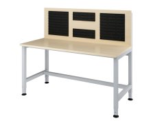 Work table with a board for tools and containers (150x65 cm)