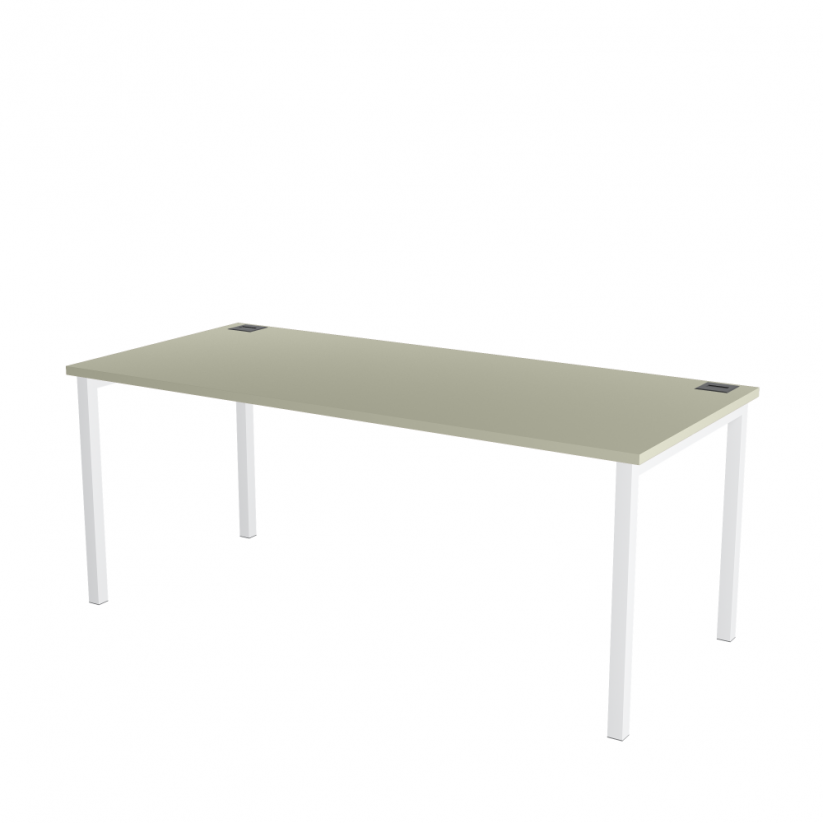 Kancelářský stůl s šedou deskou OFYS U (rozměr 80 x 160 cm) - Barva podnože: Bílá