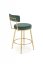 Barová stolička- H115- Tmavo zelená/ Zlatá