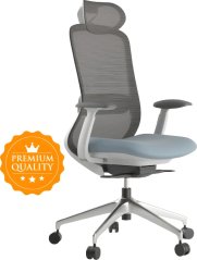 Ergonomická kancelářská židle BESSEL šedý plast, modrá