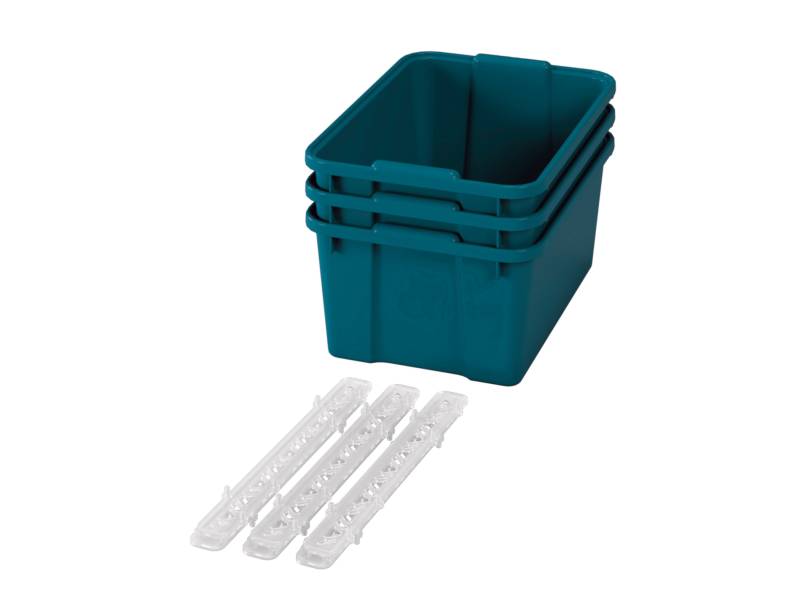 Vel’ké plastové boxy s pojazdmi- OPTIMA- Modrozelené (3 ks.)