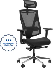 Ergonomická kancelářská židle OAMA PLUS černá, pro vysoké postavy