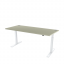 Výškově nastavitelný kancelářský stůl s šedou deskou OFYS (rozměr 70 x 120 cm) - Barva podnože: Bílá