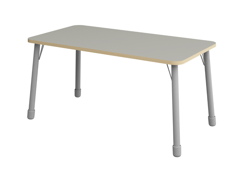 Výškovo nastaviteľný stôl obdĺžnik - Šedá - Rozmer: 138x69 cm, Veľkosť výškovo staviteľná: 1-3