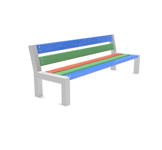 Detská vonkajšia lavička RAZOR - Prevedenie: Pätky dlhé (zabetónovanie), Rozmer: 150 cm