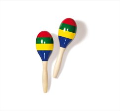 Drevené farebné Maracas