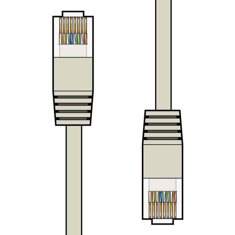 AV:link kábel U/UTP 1x RJ45 samec - 1x RJ45 samec, šedý, 1m