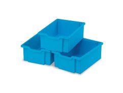 Plastové boxy velké - modrá - 3ks