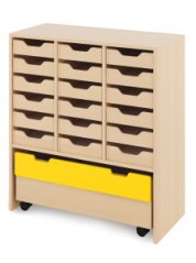 Skriňa L + malé drevené kontajnery a truhla - CLASSICAL