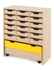 Cabinet L + small cardboard containers and chest - CLASSICAL